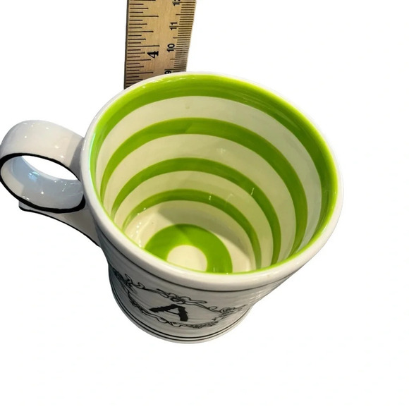 Katie Mandy Anthropologie A Letter Mug Lime Green Interior - Picture 3 of 8